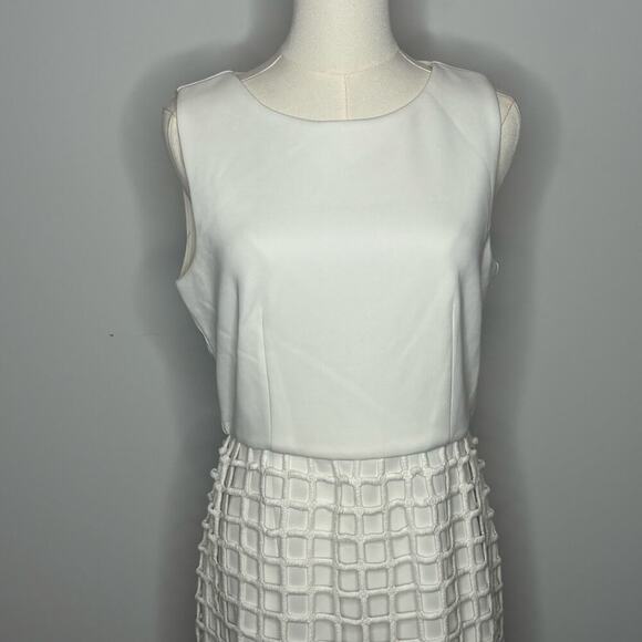 J by JOA Cage Off White Sleeveless Full Zip Dress Womens Size Medium - Picture 2 of 12